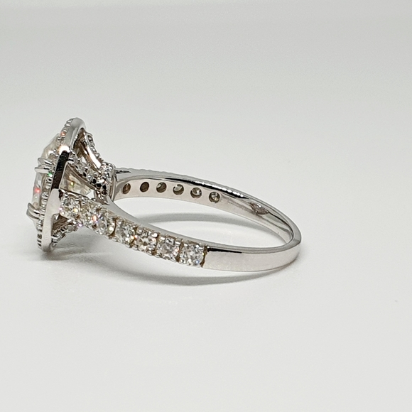 2Ct Oval Cut Moissanite Engagement Ring In Gold - Picture 8 of 16